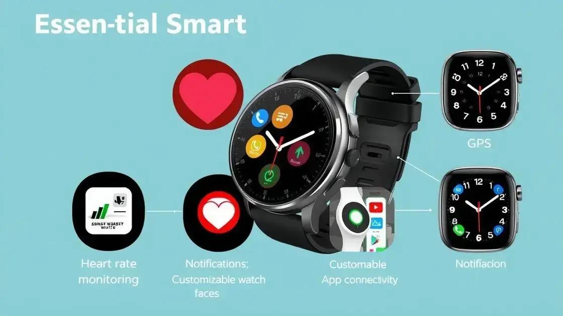 Funcionalidades essenciais para um smartwatch Funcionalidades essenciais para um smartwatch