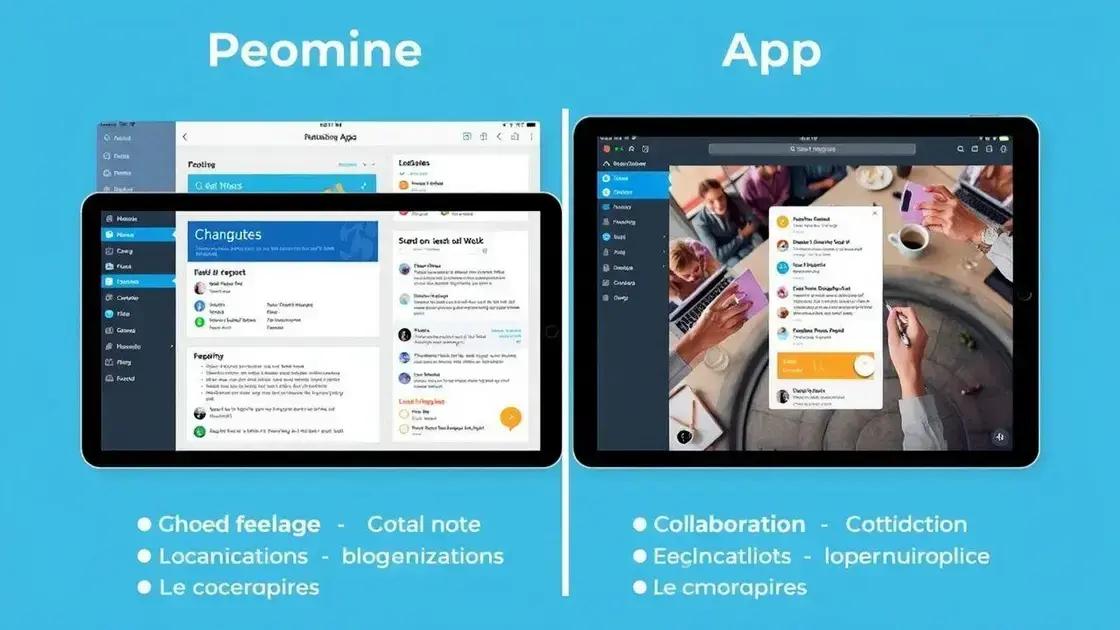 Comparativo entre funcionalidades dos apps
